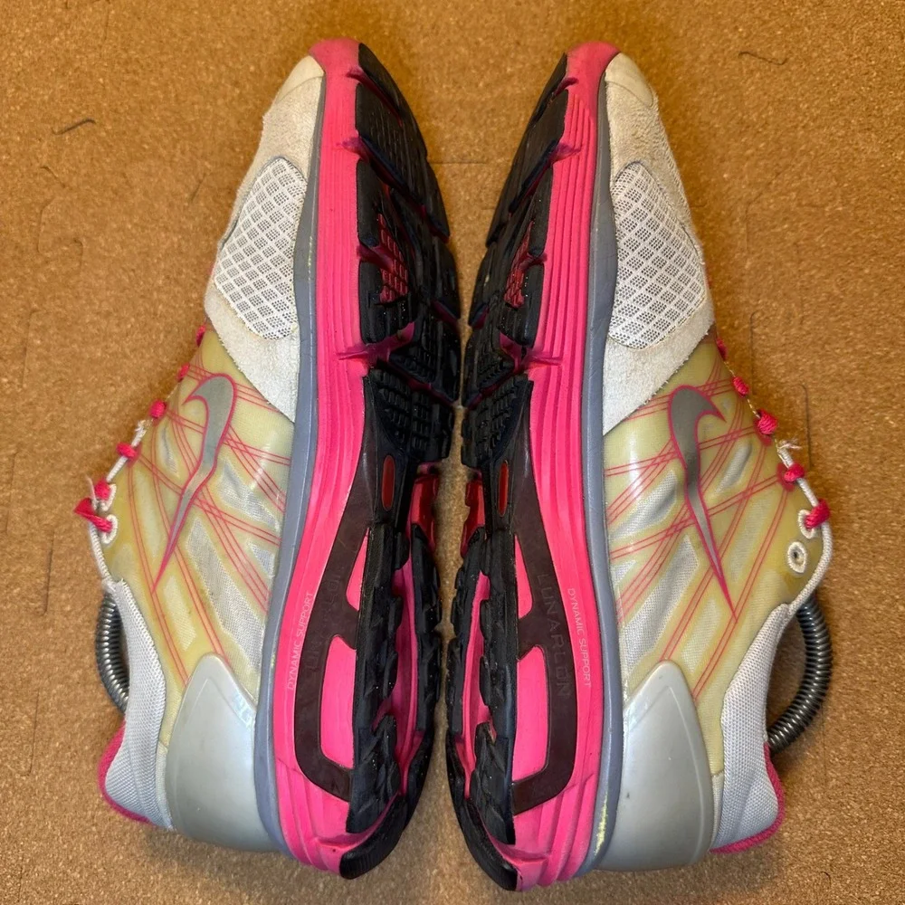 Nike Lunarglide 2 Running Shoes‎ Pink Grey 407981-006 Low Top Sneakers Size 7Y